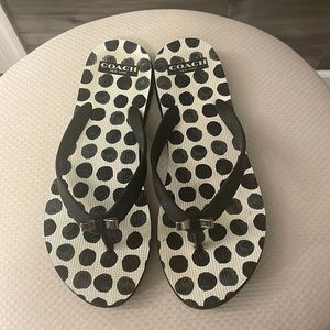 Coach Size 9-10 Polka Dotted Flip Flops